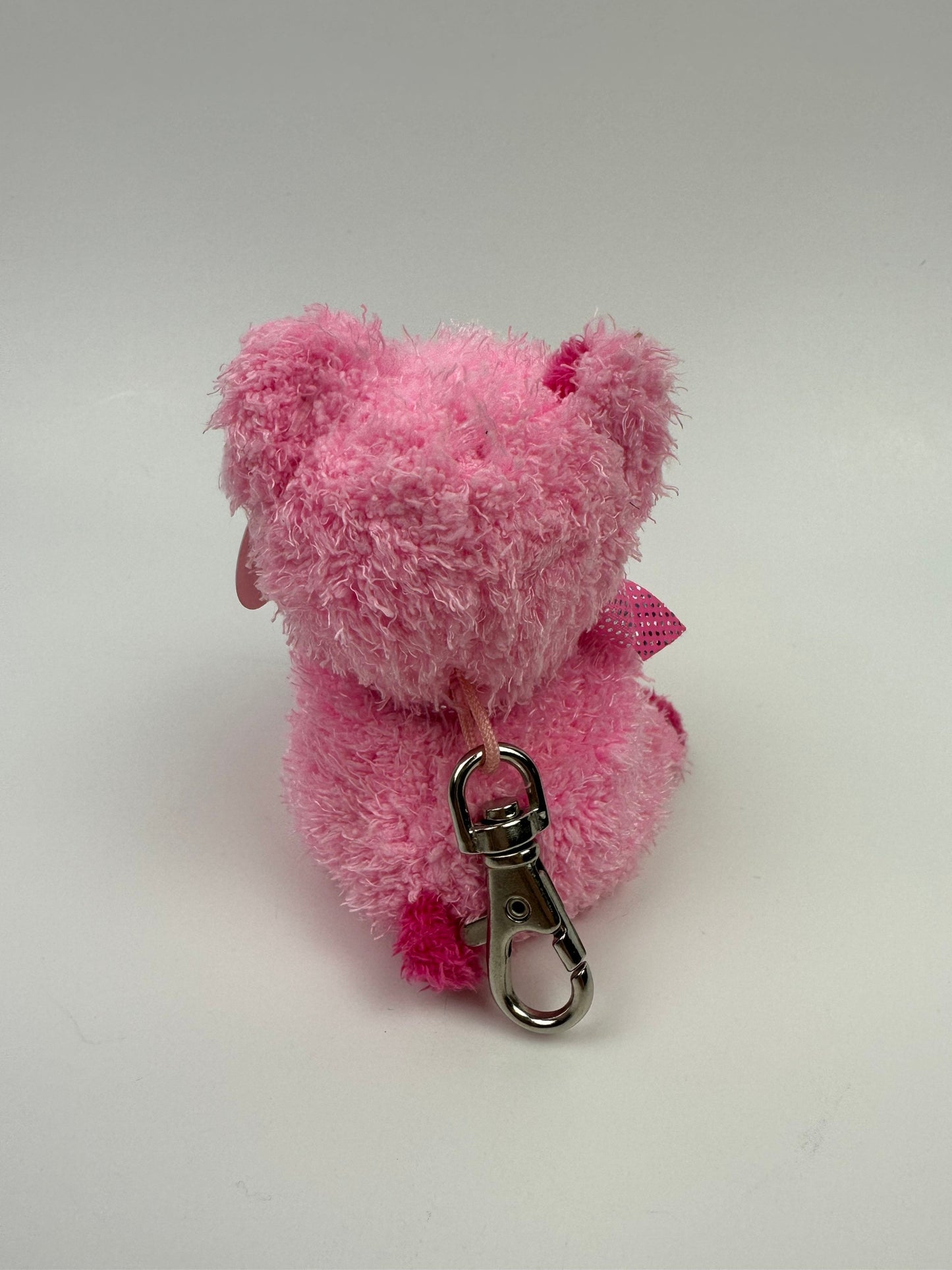 Ty Key Chain “Silky” the Pink Pig Metal Key Clip (4 inch)