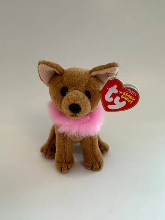 Ty *Keychain* Beanie Baby “Divalectable” the Chihuahua Dog - SMALL Metal Key Clip (4 inch)