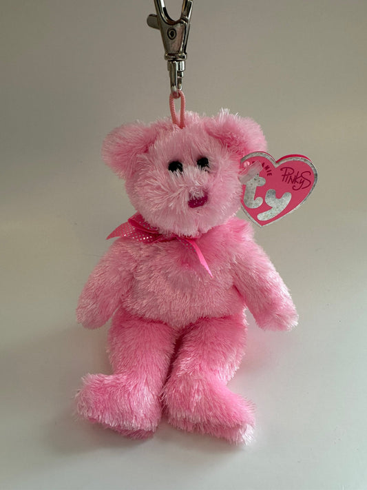 Ty Key Clip Beanie Baby “Dazzler” the Pink Bear - Metal Key Chains (4 inch)