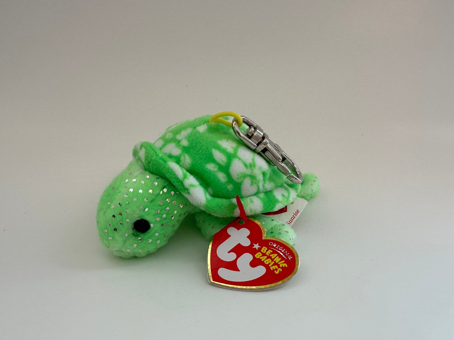 Ty Key Clip Beanie Baby “Sunrise” the Turtle -  Metal Keychain (4 inch)