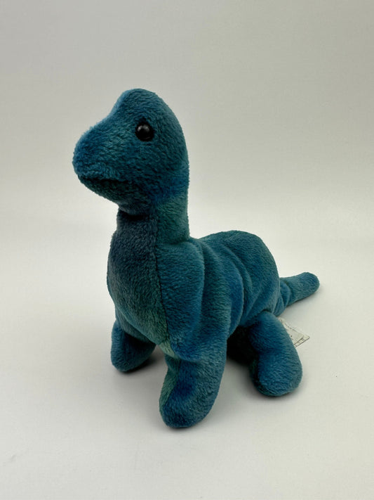 Ty Beanie Baby “Bronty” the Brontosaurus Dinosaur - No Hang Tag - 1st Generation Canadian Tush Tag! (7 inch)