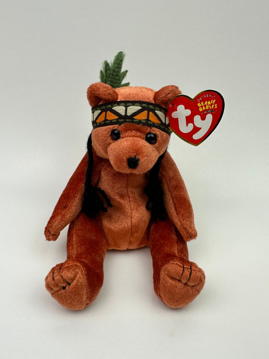 Ty Beanie Baby “Little Feather” the First Nations, Métis, Inuit Bear! (7 inch)