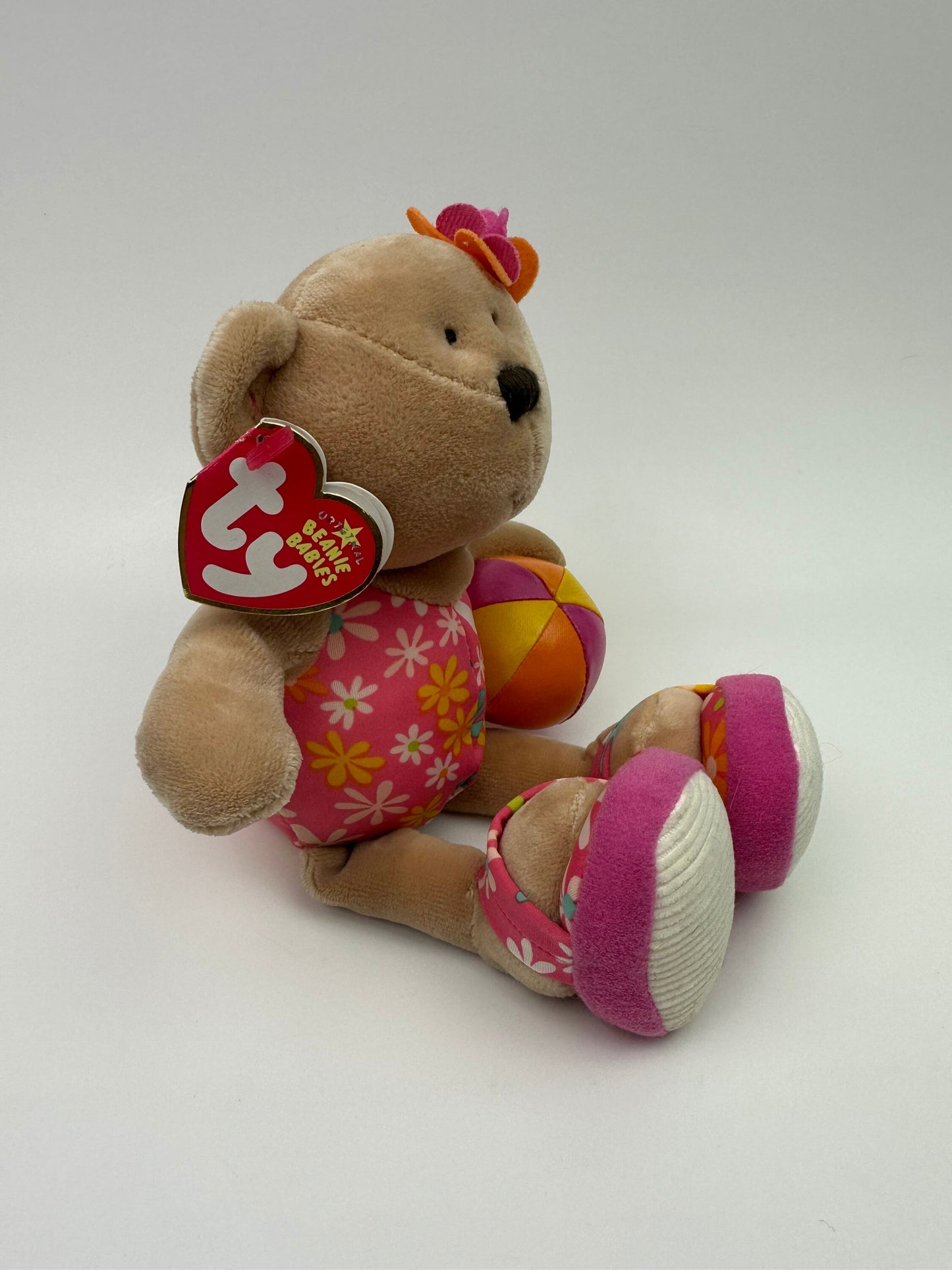 Ty Beanie Baby “Wailea” the Summer Fun Beach Bear wearing a swimsuit (9 inch)