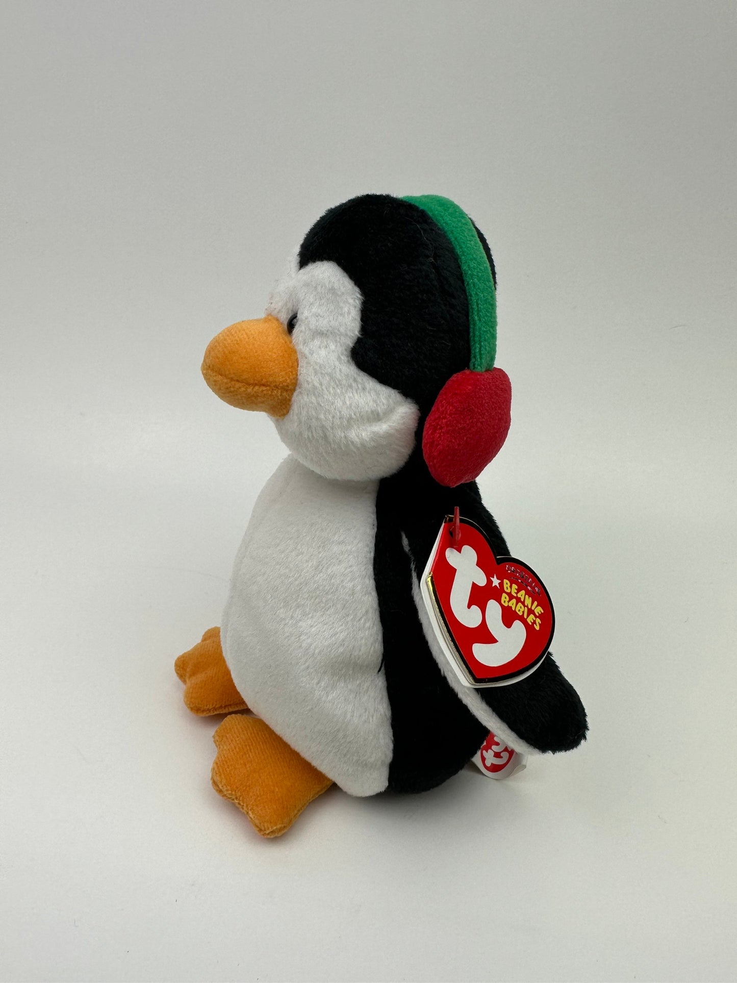 Ty Beanie Baby “Snowbank” the Penguin  wearing Ear Muffs (5.5 inch)