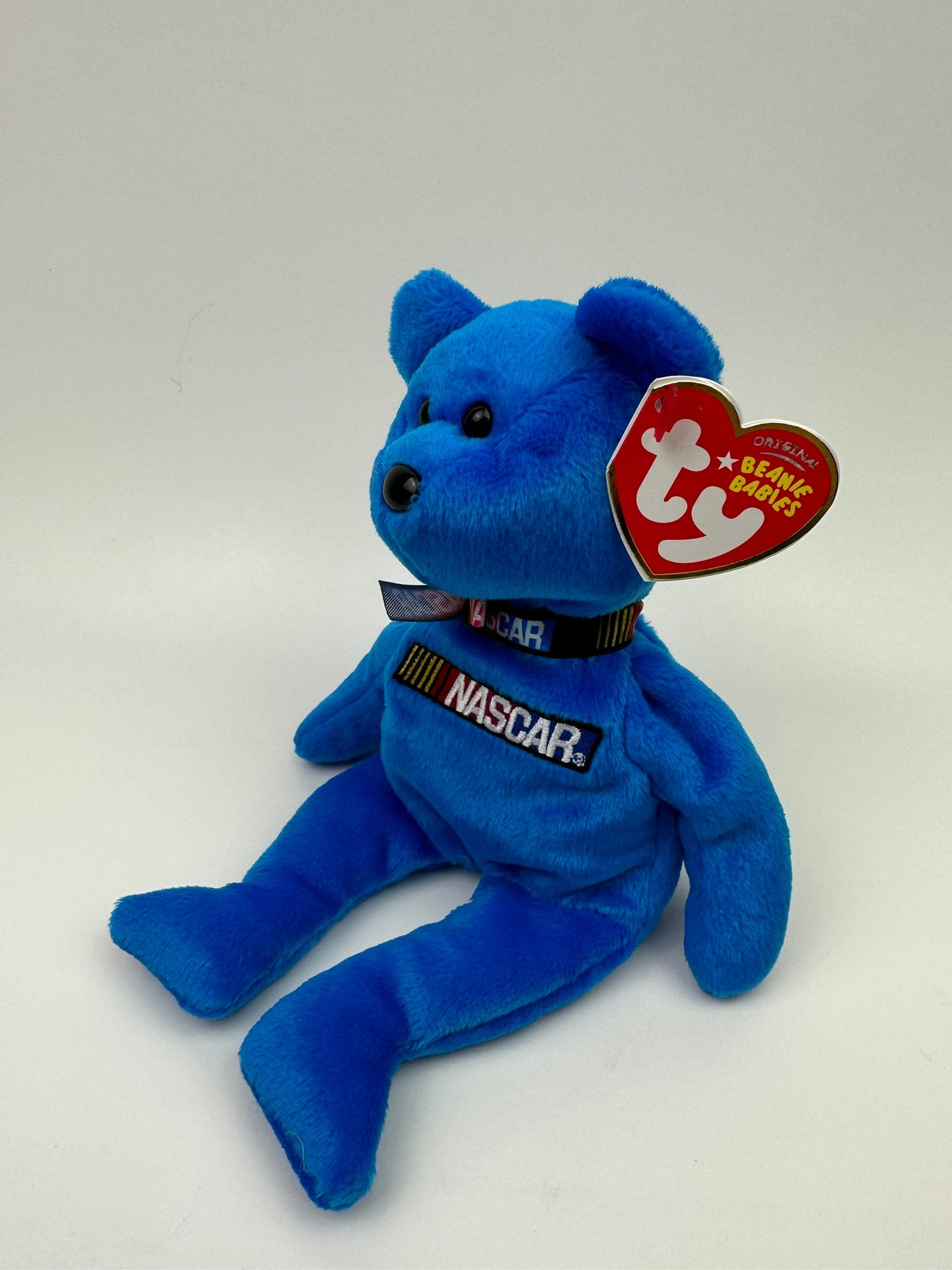 Ty Beanie Baby “Racer” the Nascar Bear - Blue Version (8.5 inch)