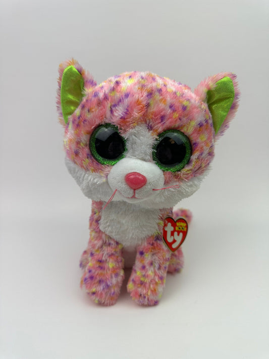 Ty Beanie Boo “Sophie” the Pink Cat Non-Mint Eyes (9 inch)