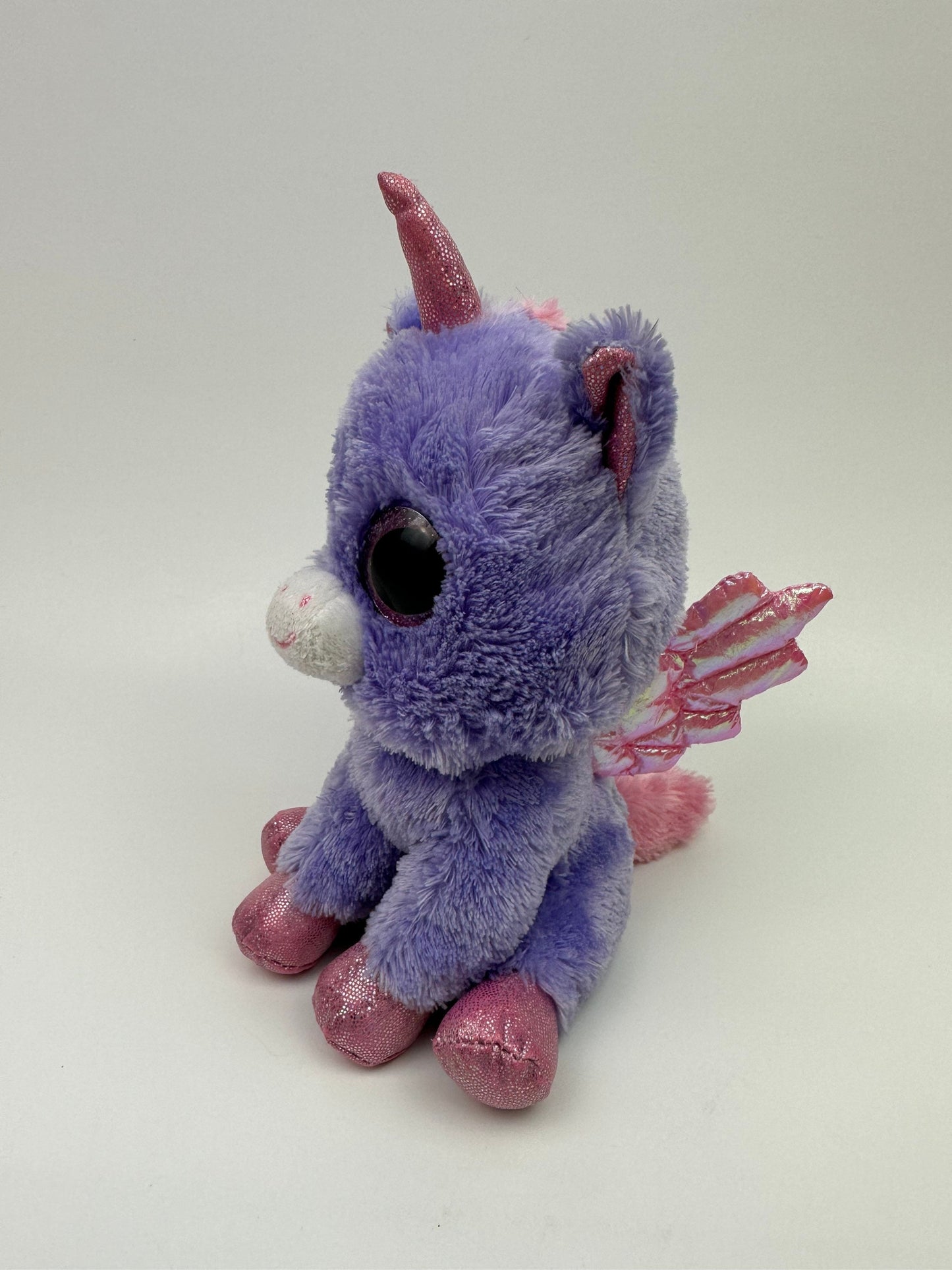 Ty Beanie Boo “Athena” the Purple Pegasus - Claire’s Exclusive. No Hang Tag! *Rare* (6 inch)