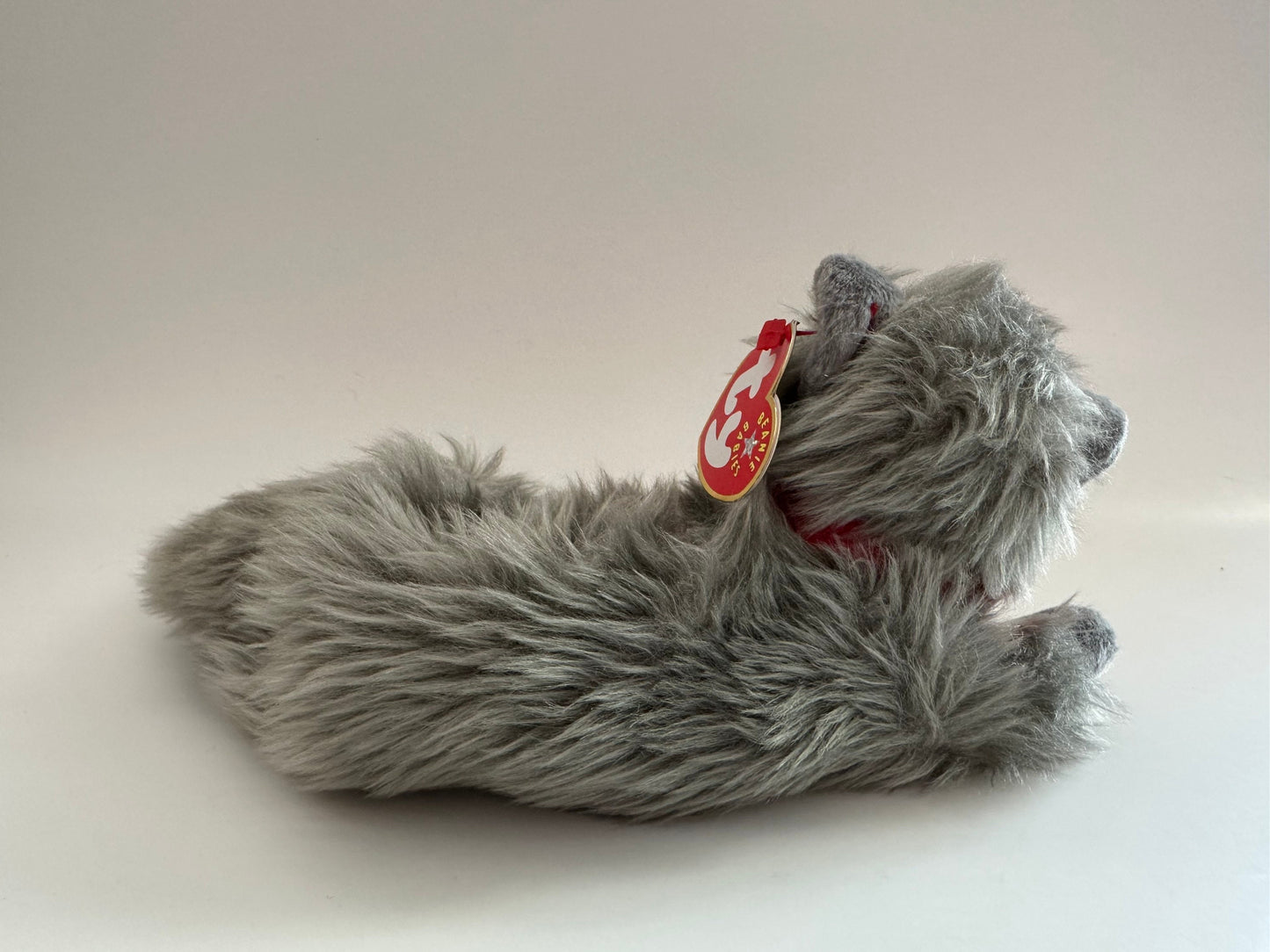 Ty Beanie Baby “Beani” the Grey long Haired Cat  (7 inch)