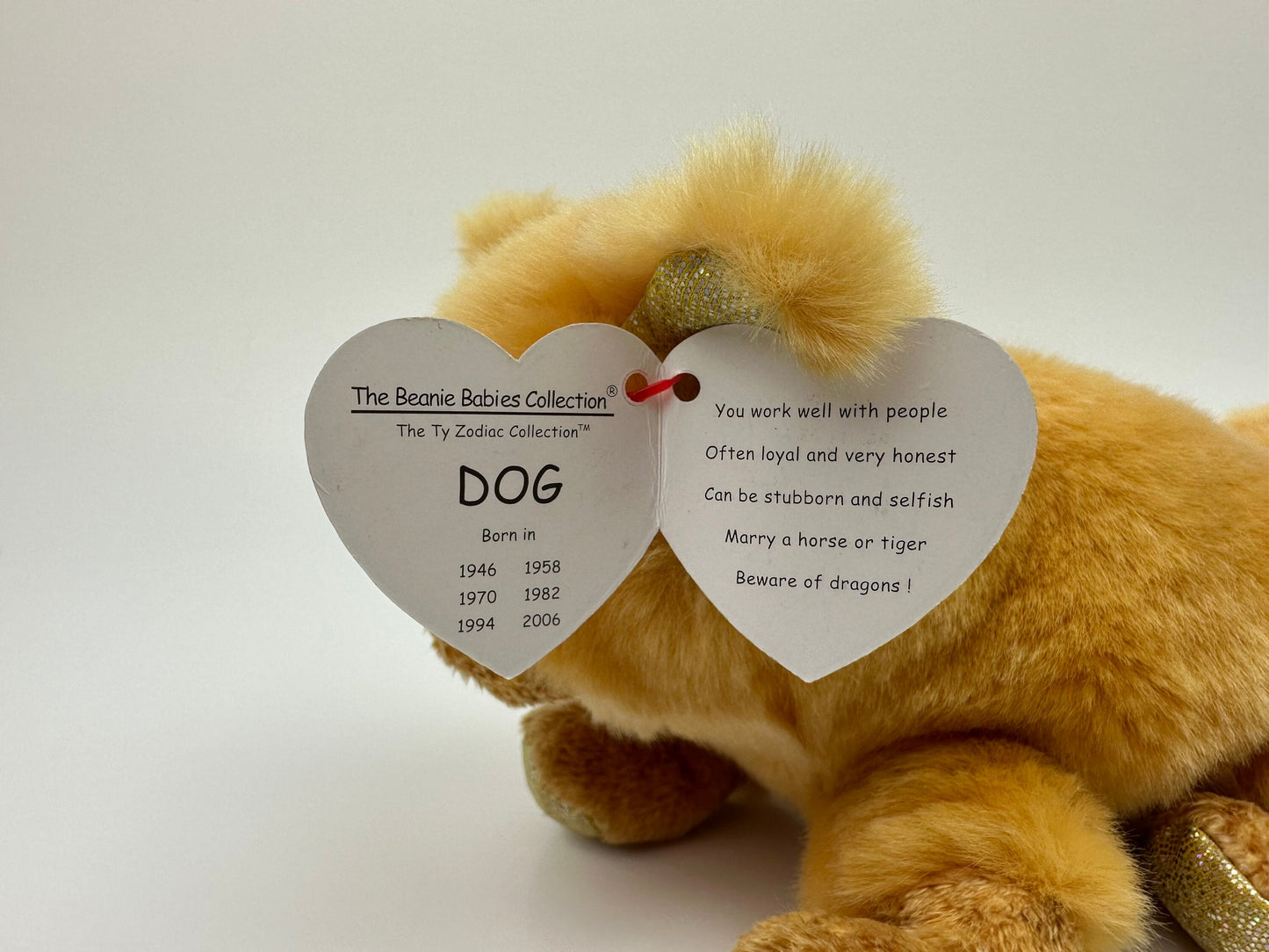 Ty Beanie Baby “Dog” - Chinese Zodiac (6 inch)