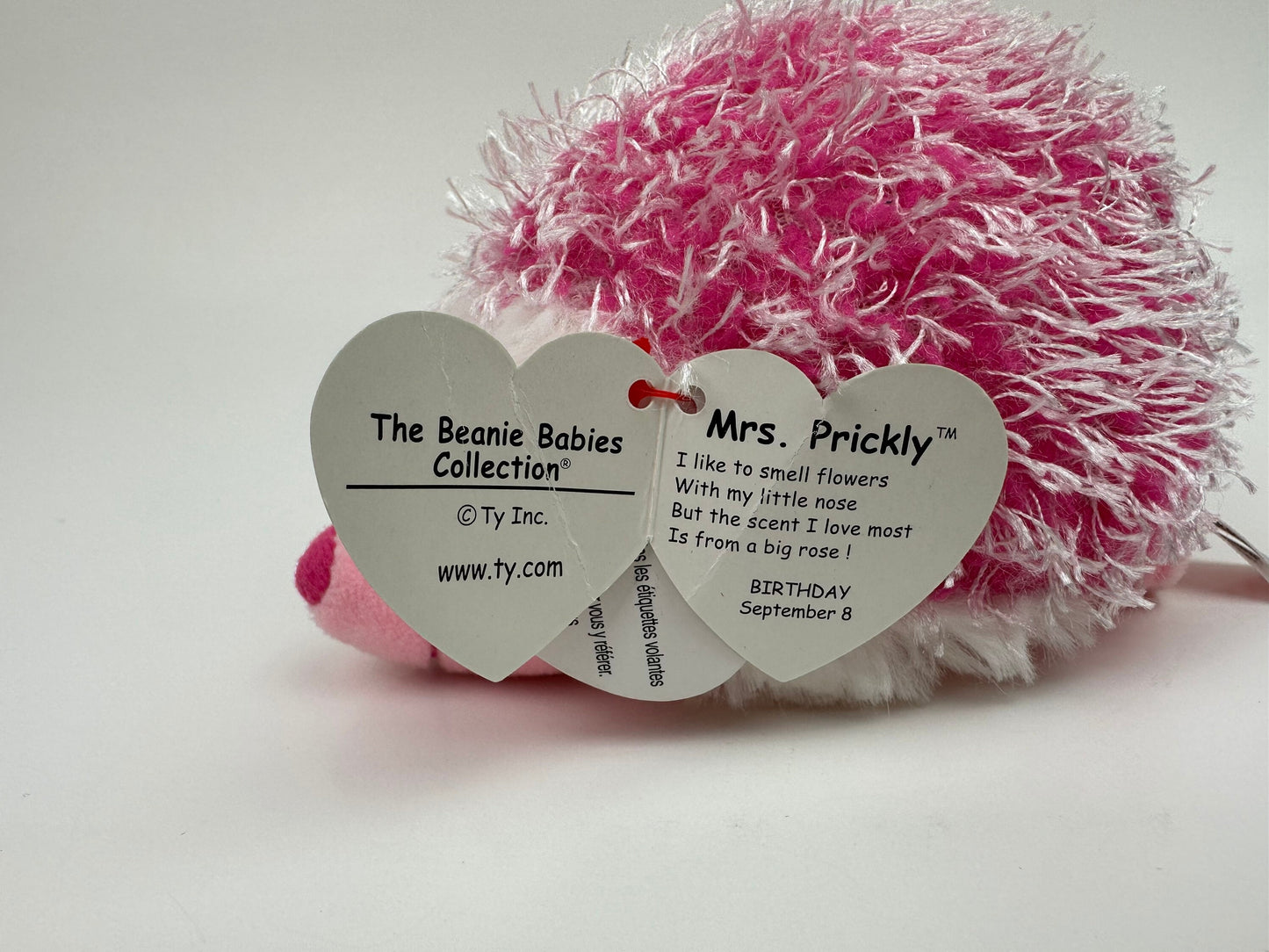 Ty Beanie Baby “Mrs. Prickly” the Pink Hedgehog - Creased Hang Tag! (5 inch)