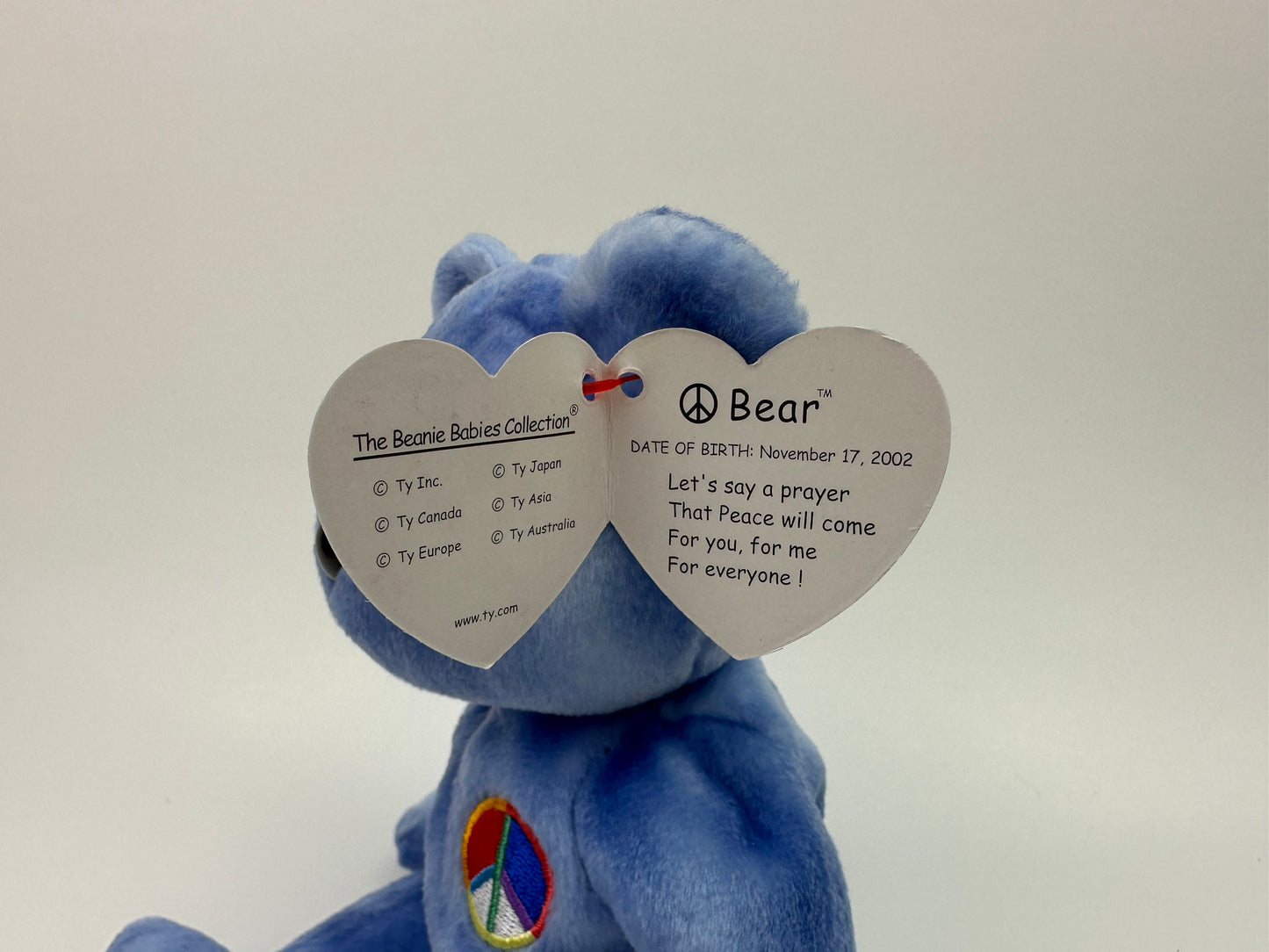 Ty Beanie Baby “Peace” the Blue Bear (8.5 inch)