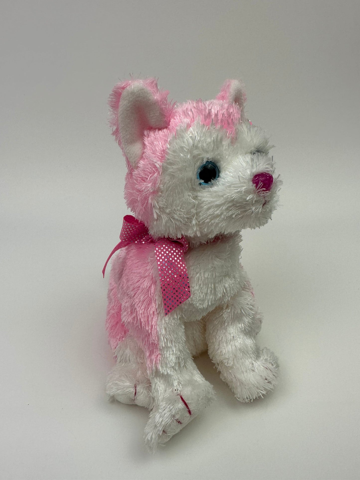 Ty Pinkys Collection Beanie Baby “Bonita” the White and Pink Husky Dog! *Rare* (6 inch)