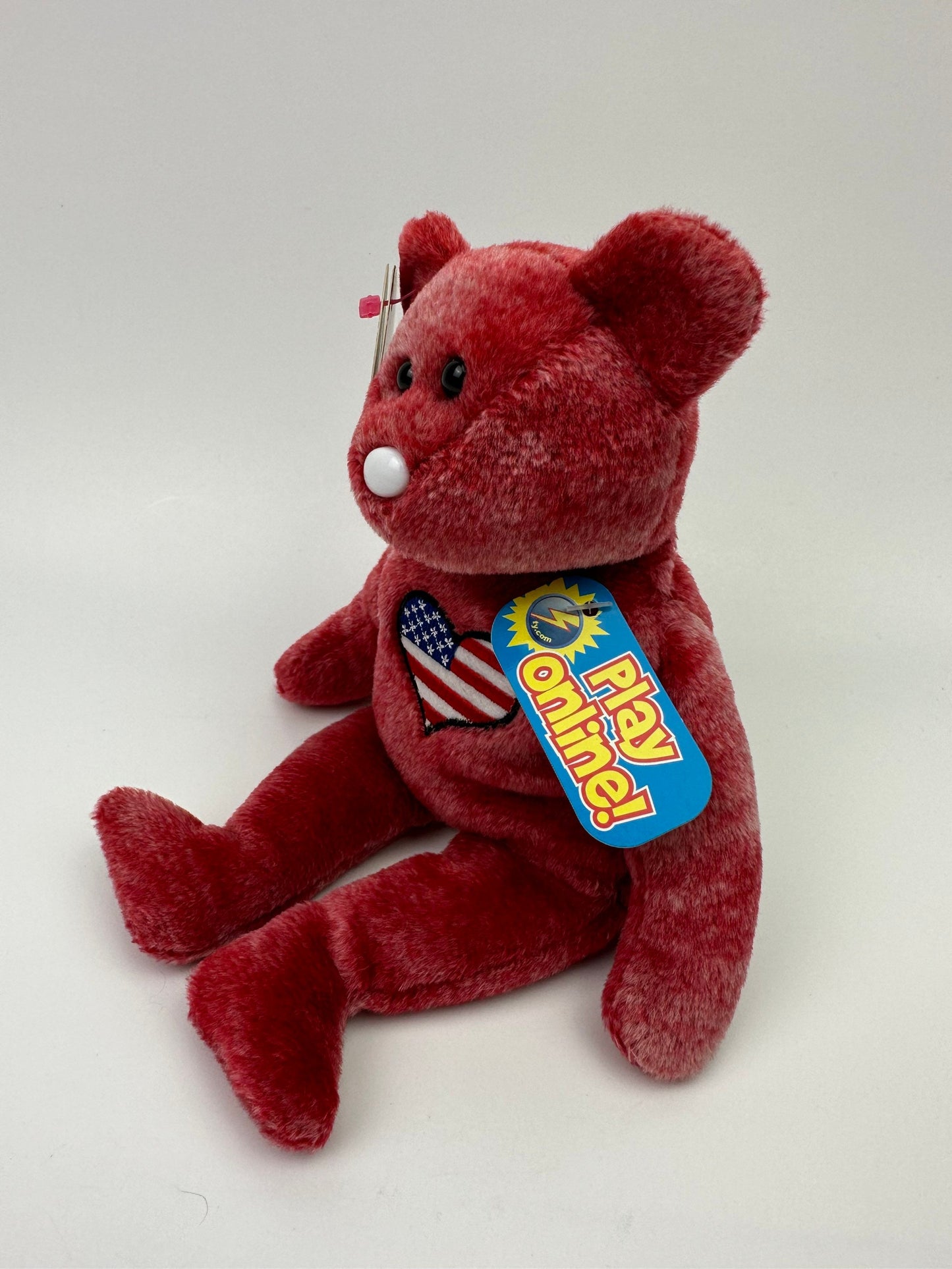 Ty Beanie Baby “Heartland” the Super Cute USA American Bear - Internet Exclusive *Rare* (8.5 inch)