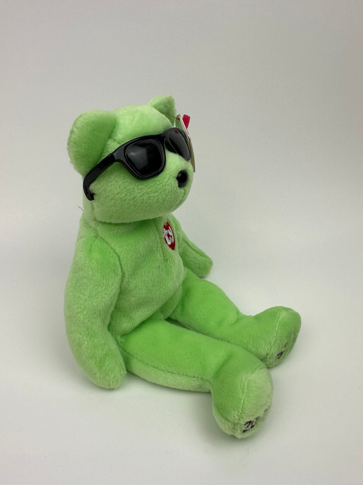 Ty Beanie Baby “Summertime Fun” Colourful Sunglasses Bear, Green Atlanta Version! Trade Show Exclusive! *Rare* (8.5 inch)