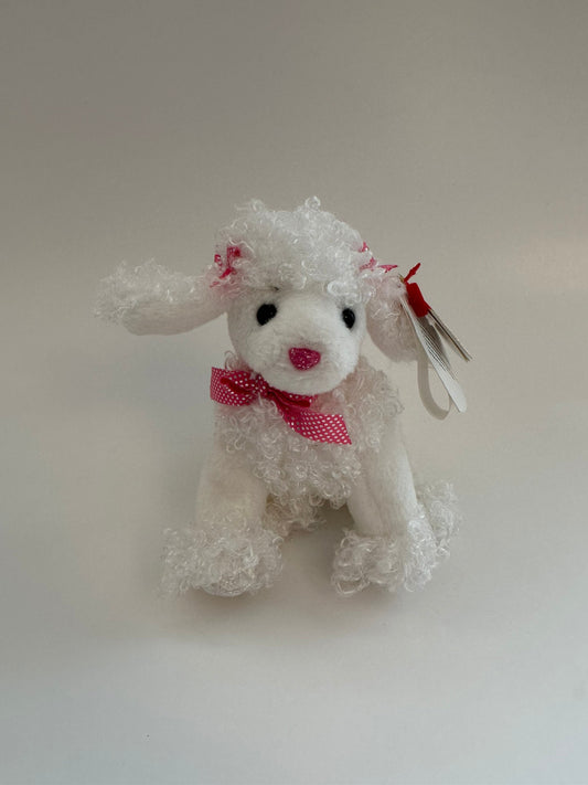 Ty Key Chain “Poochie Poo” the White Poodle Metal Key Clip (4 inch)