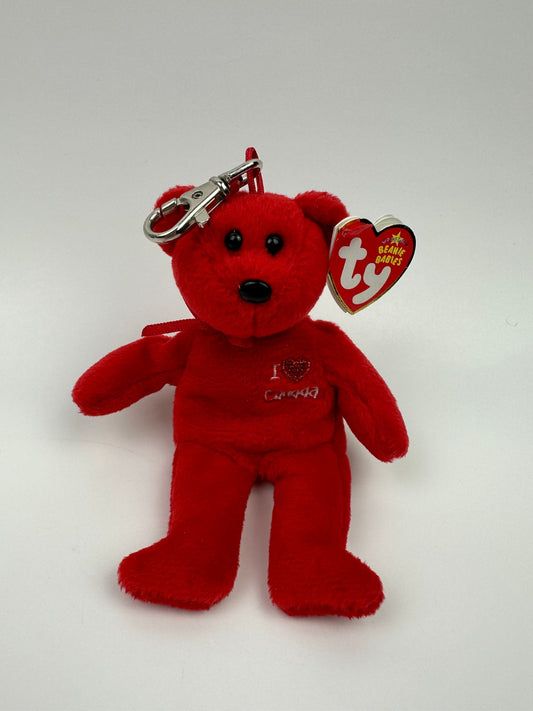 Ty Key Clip / KeyChain “Canada” the Red Bear - Canada Exclusive! Metal Key Clip (4 inch)