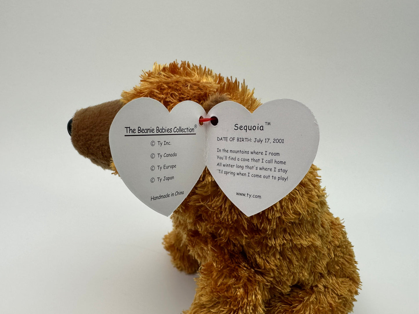 Ty Beanie Baby “Sequoia” the Brown Bear (5 inch)