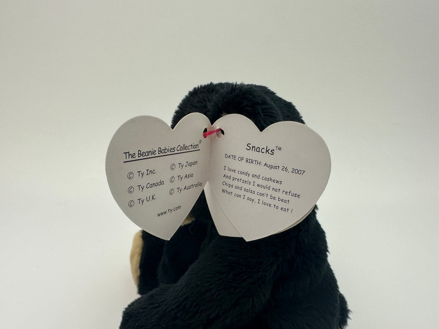 Ty Beanie Baby “Snacks” the Black Bear (5 inch)