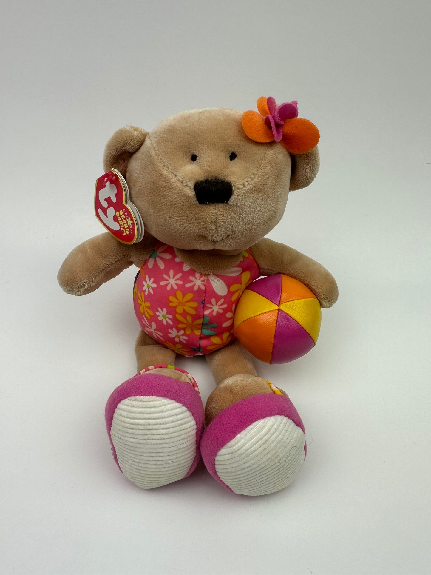 Ty Beanie Baby “Wailea” the Summer Fun Beach Bear wearing a swimsuit (9 inch)