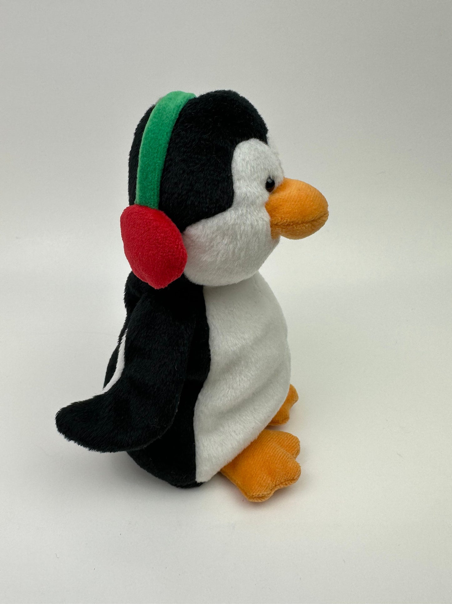 Ty Beanie Baby “Snowbank” the Penguin  wearing Ear Muffs (5.5 inch)