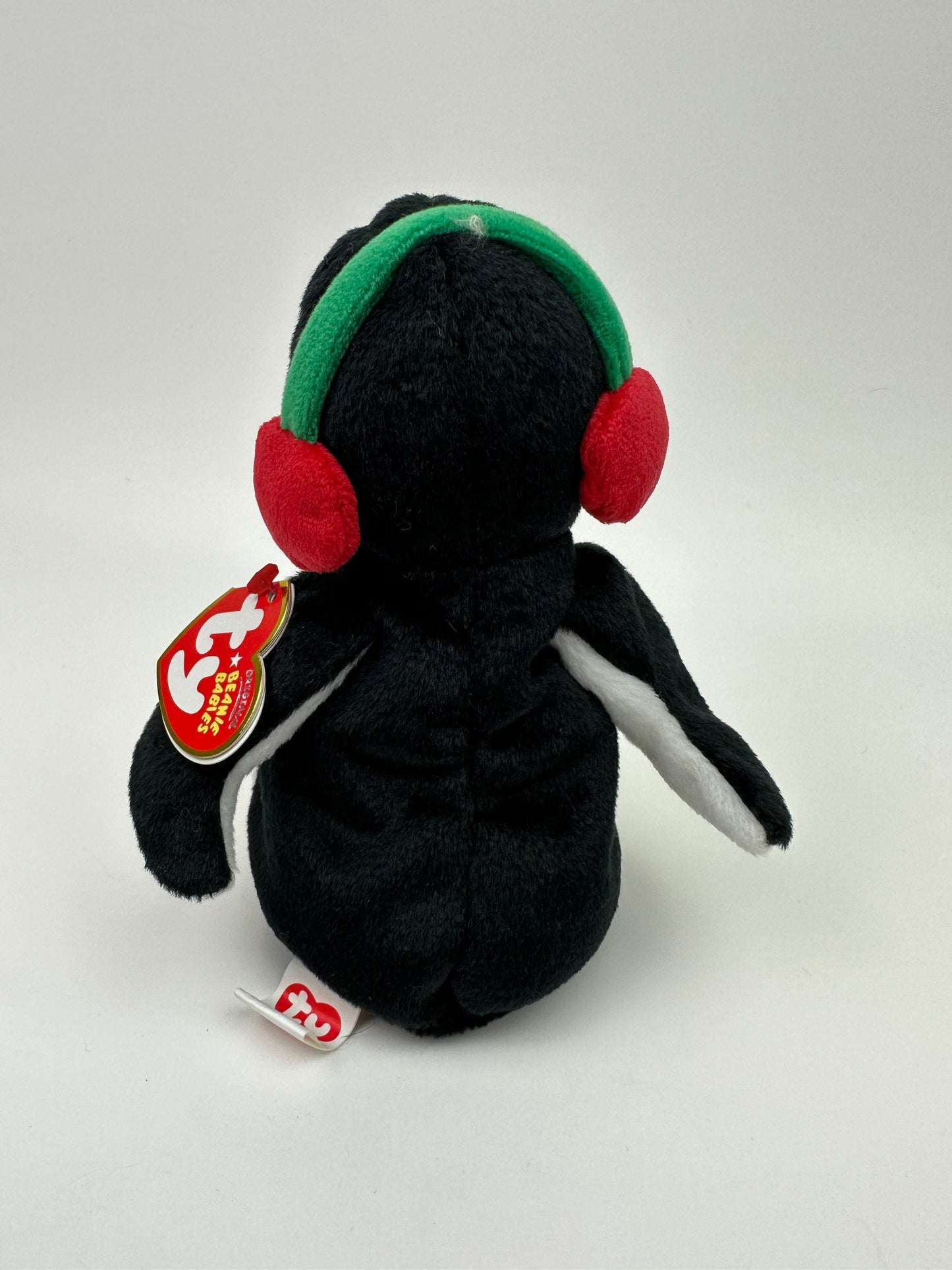 Ty Beanie Baby “Snowbank” the Penguin  wearing Ear Muffs (5.5 inch)