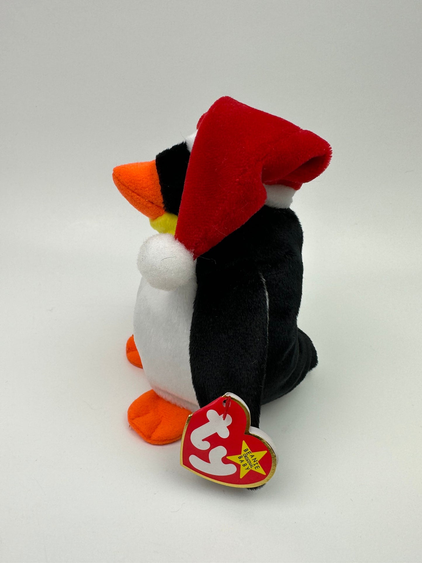 Ty Beanie Baby “Zero” the Christmas Penguin wearing a Santa Hat! (6 inch)