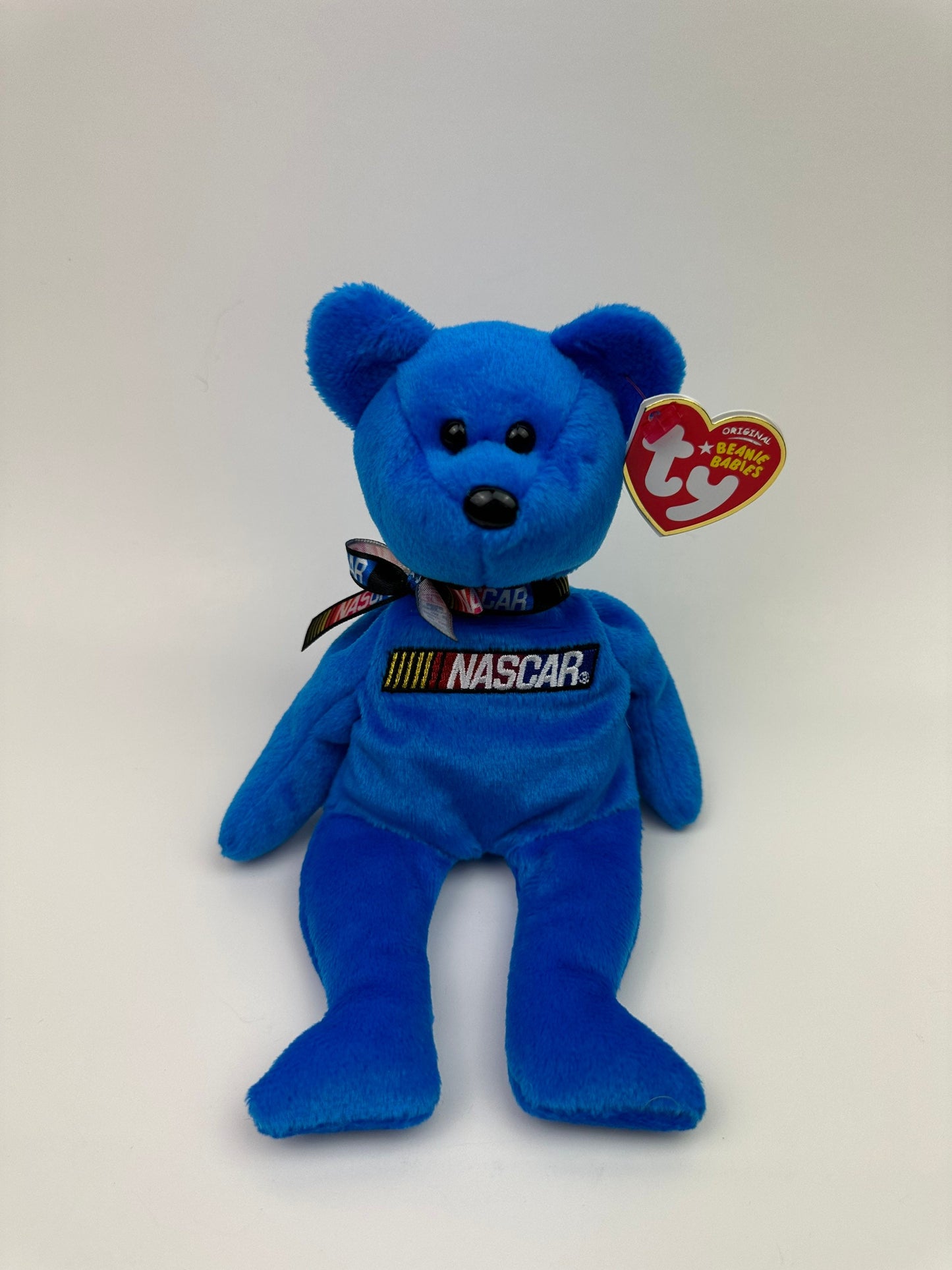 Ty Beanie Baby “Racer” the Nascar Bear - Blue Version (8.5 inch)