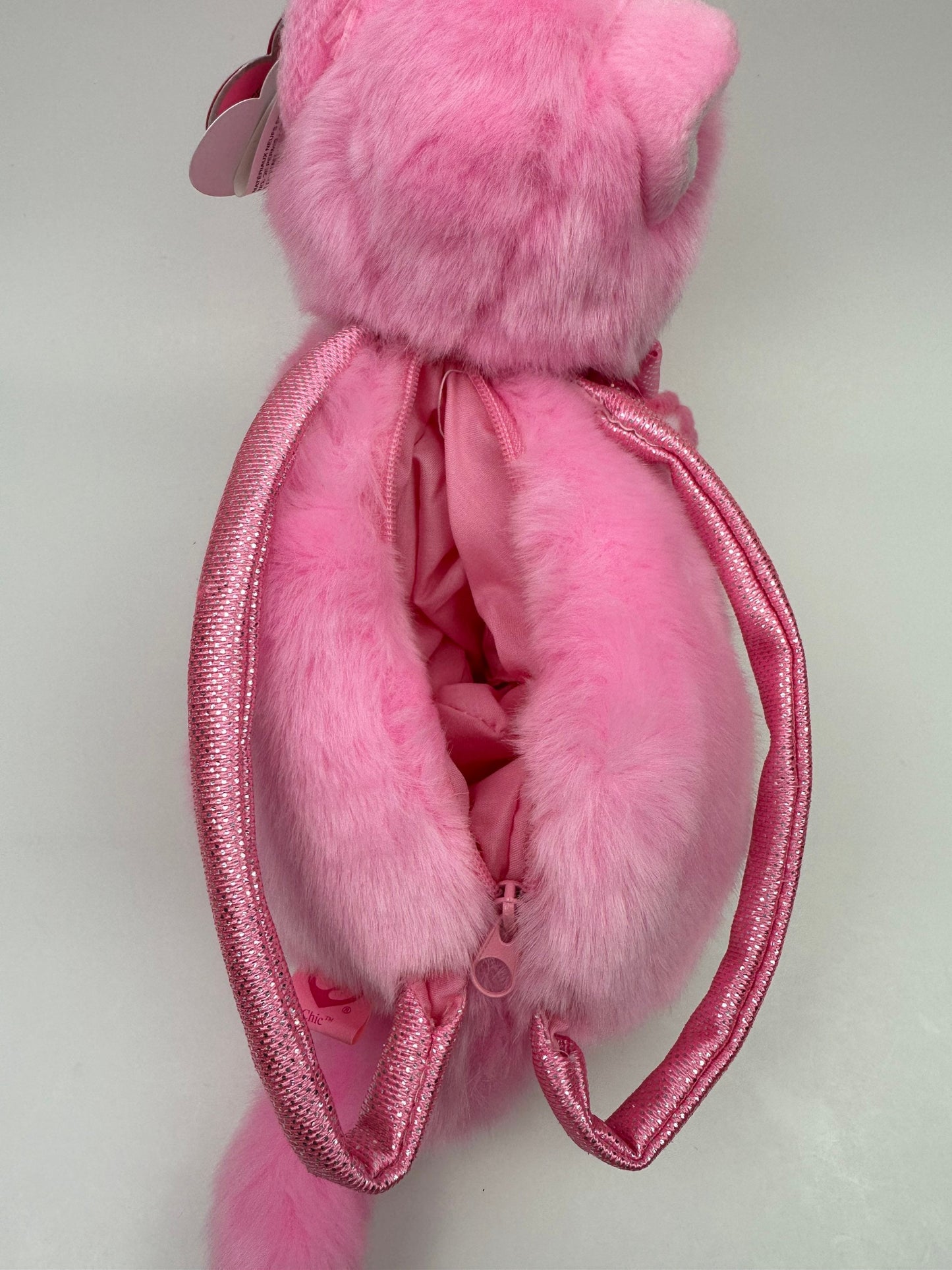 Ty Pinkys Collection “Chic” the Pink Cat Purse with Zipper and Handles (9 inch)