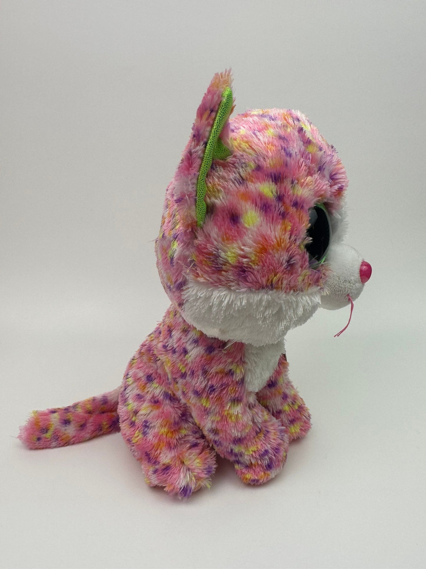 Ty Beanie Boo “Sophie” the Pink Cat Non-Mint Eyes (9 inch)