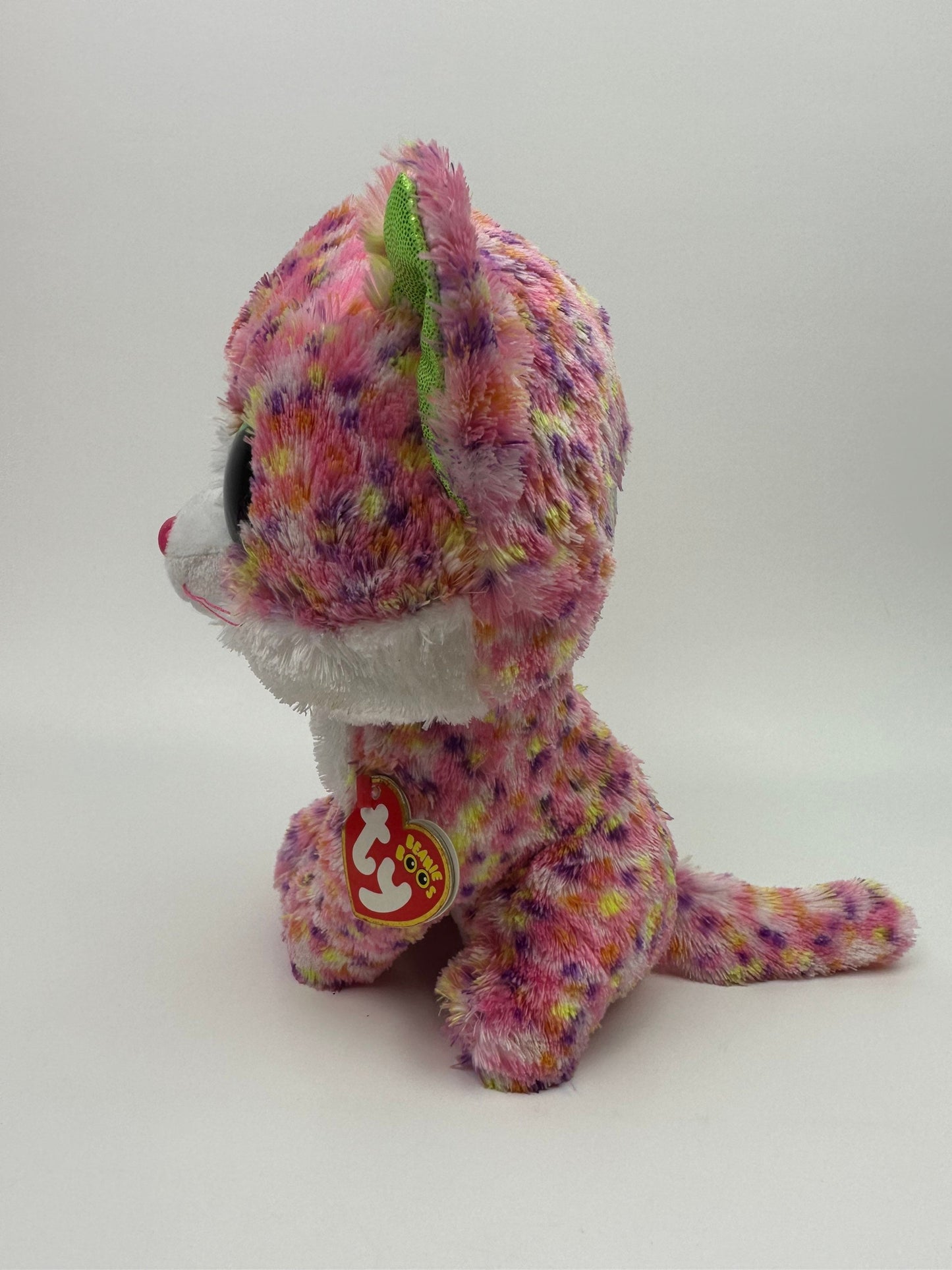 Ty Beanie Boo “Sophie” the Pink Cat Non-Mint Eyes (9 inch)