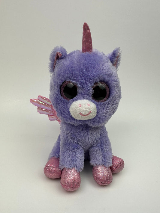 Ty Beanie Boo “Athena” the Purple Pegasus - Claire’s Exclusive. No Hang Tag! *Rare* (6 inch)