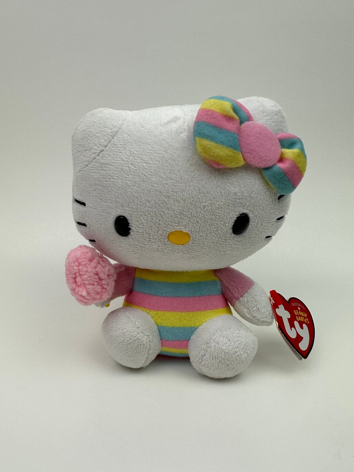 Ty Beanie Baby Vintage “Hello Kitty” Stripes and Cotton Candy Edition (6 inch)