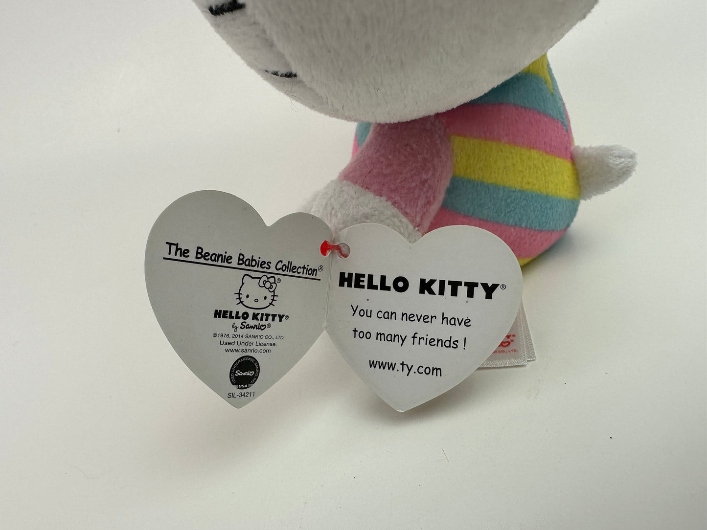 Ty Beanie Baby Vintage “Hello Kitty” Stripes and Cotton Candy Edition (6 inch)