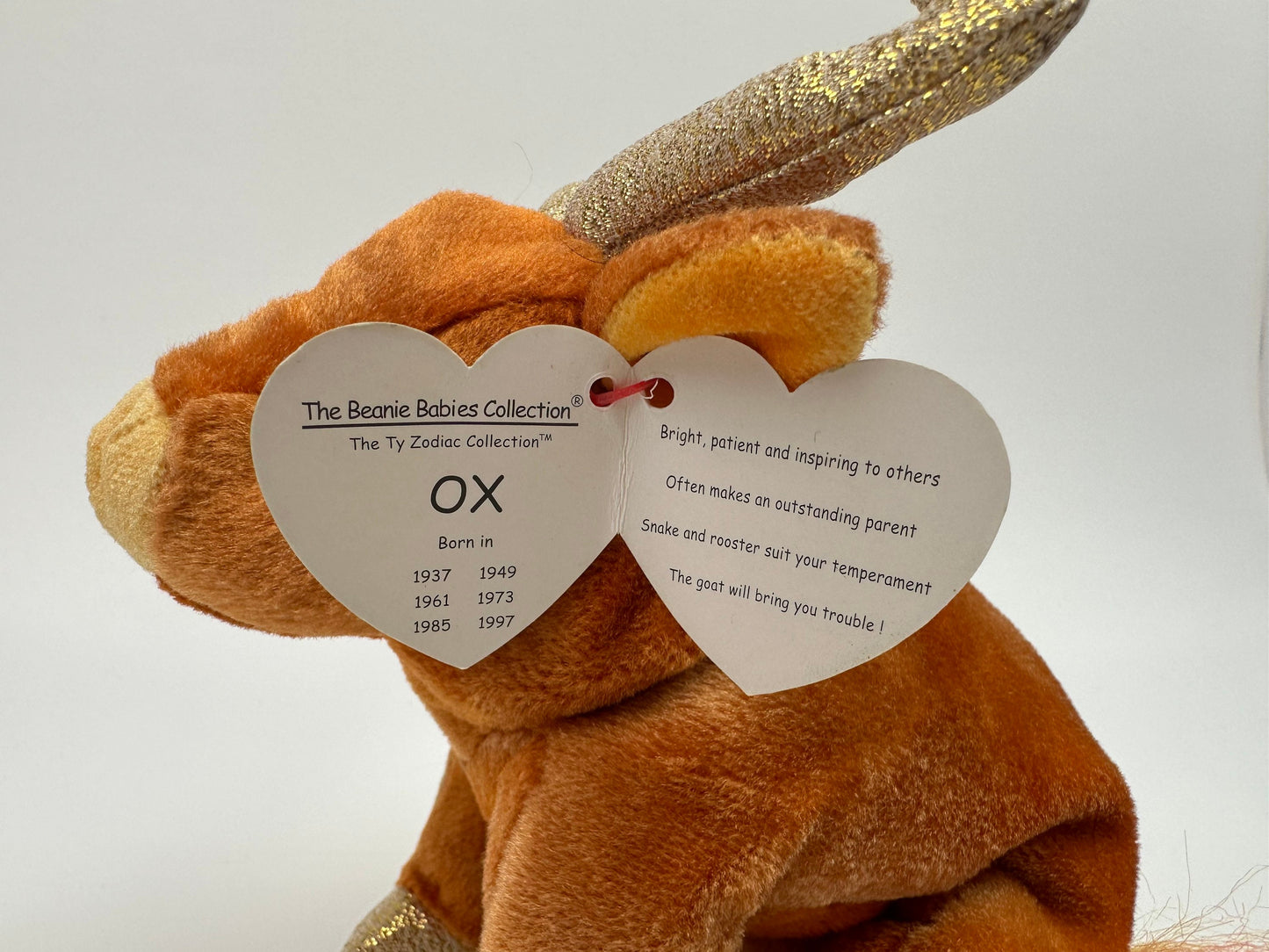 Ty Beanie Baby “OX” the Chinese Zodiac Ox (6 inch)