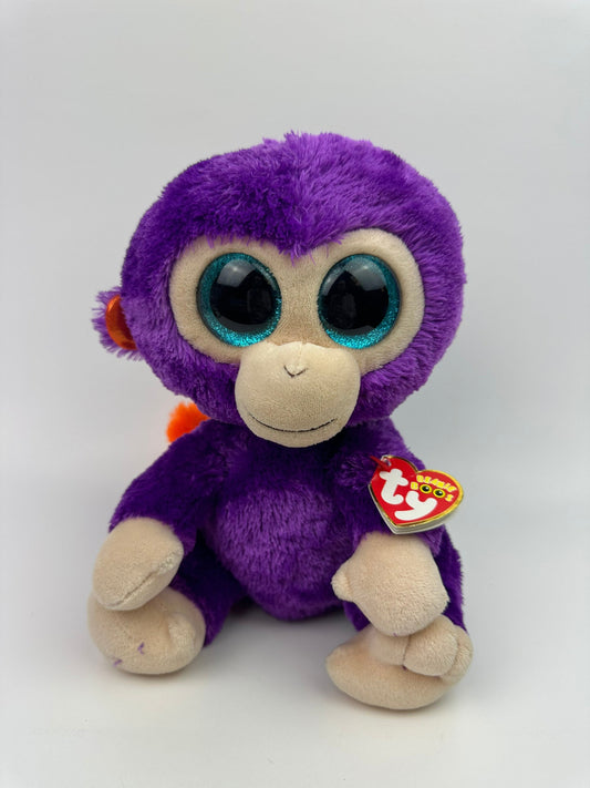 Ty Beanie Boo “Grapes” the Adorable Purple Monkey - Scuffed Eyes (9 inch)