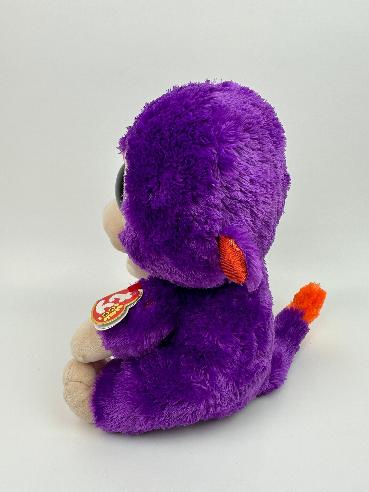 Ty Beanie Boo “Grapes” the Adorable Purple Monkey - Scuffed Eyes (9 inch)