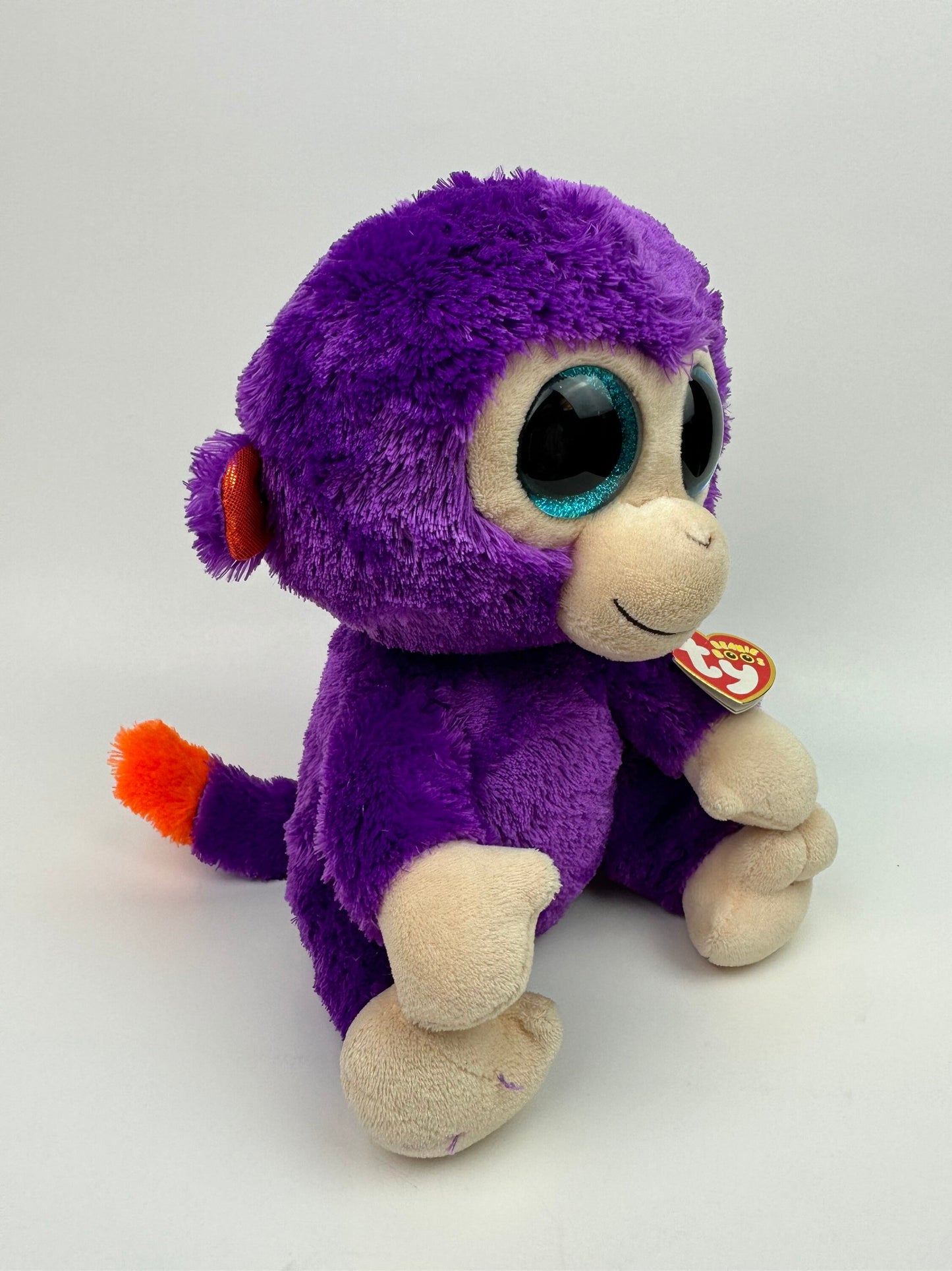 Ty Beanie Boo “Grapes” the Adorable Purple Monkey - Scuffed Eyes (9 inch)