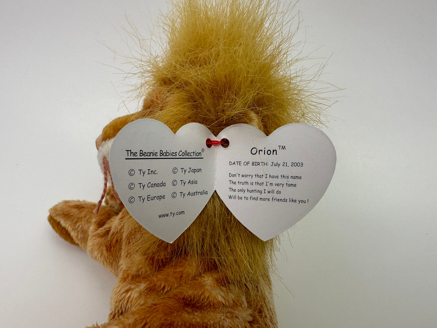 Ty Beanie Baby “Orion” the Bushy Maned Lion! (7.5 inch)