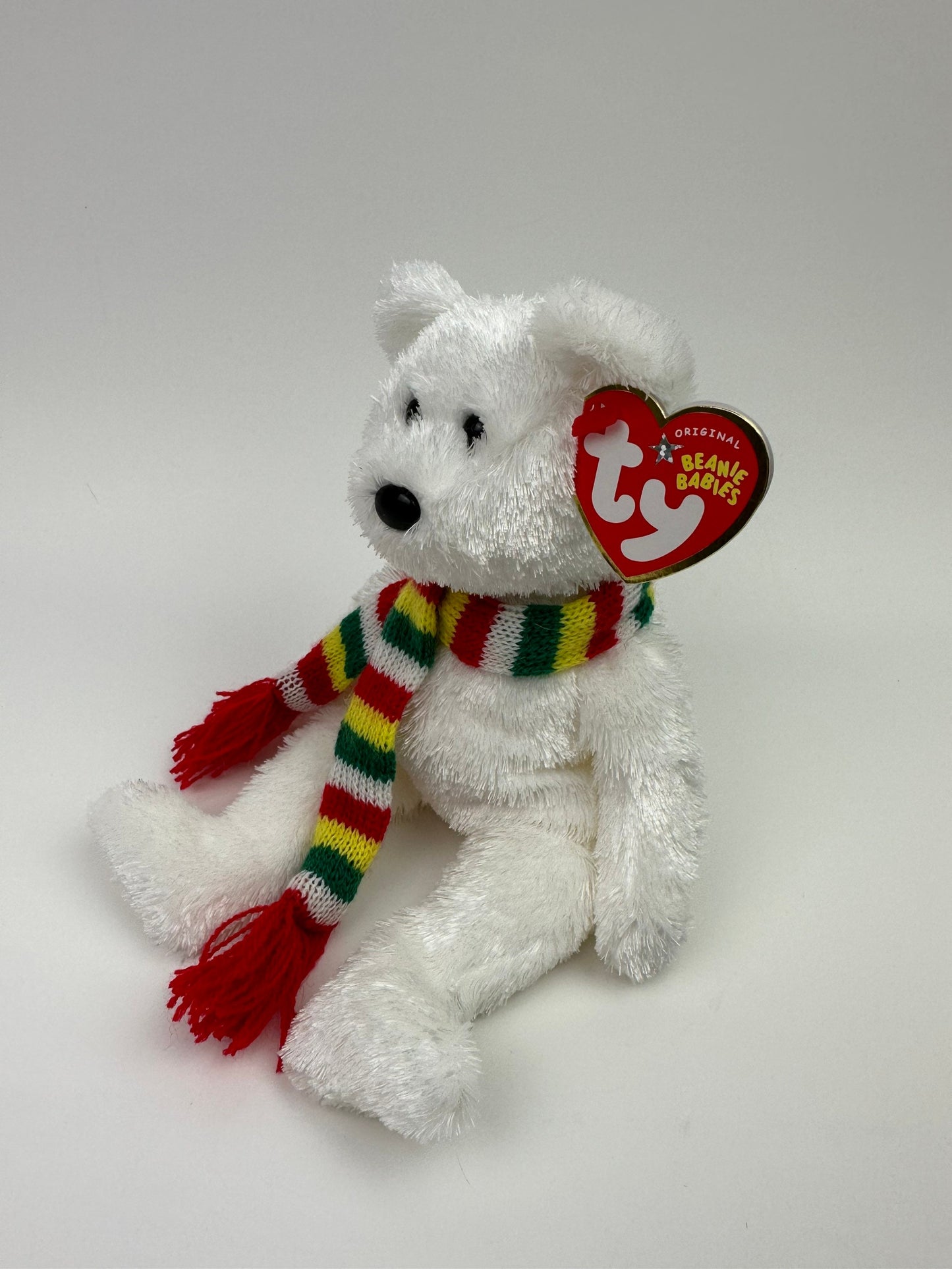 Ty Beanie Baby “Flurry” the White Bear wearing Scarf - Learning Express Exclusive *Rare* (8.5 inch)