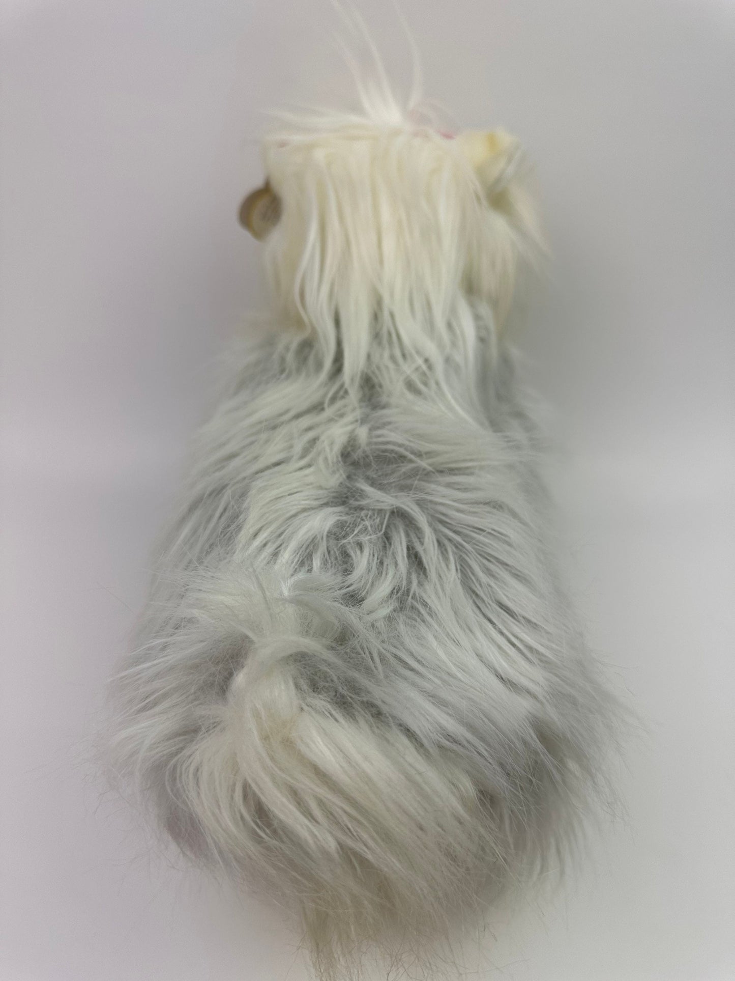 Ty Classics Collection “Foofie” the Fluffy White and Grey Maltese Puppy Dog with Pink Bow (12 inch)