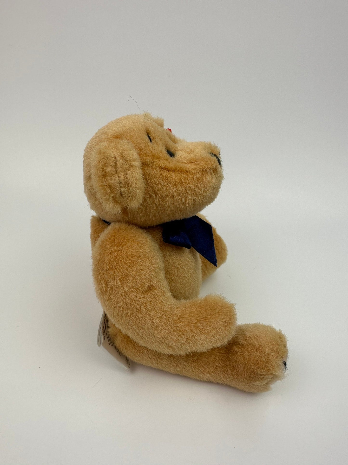 Ty Attic Treasures Collection “Reggie” the Bear with Blue Bow - 1st Gen, Damaged Tag *Rare* (6 inch)