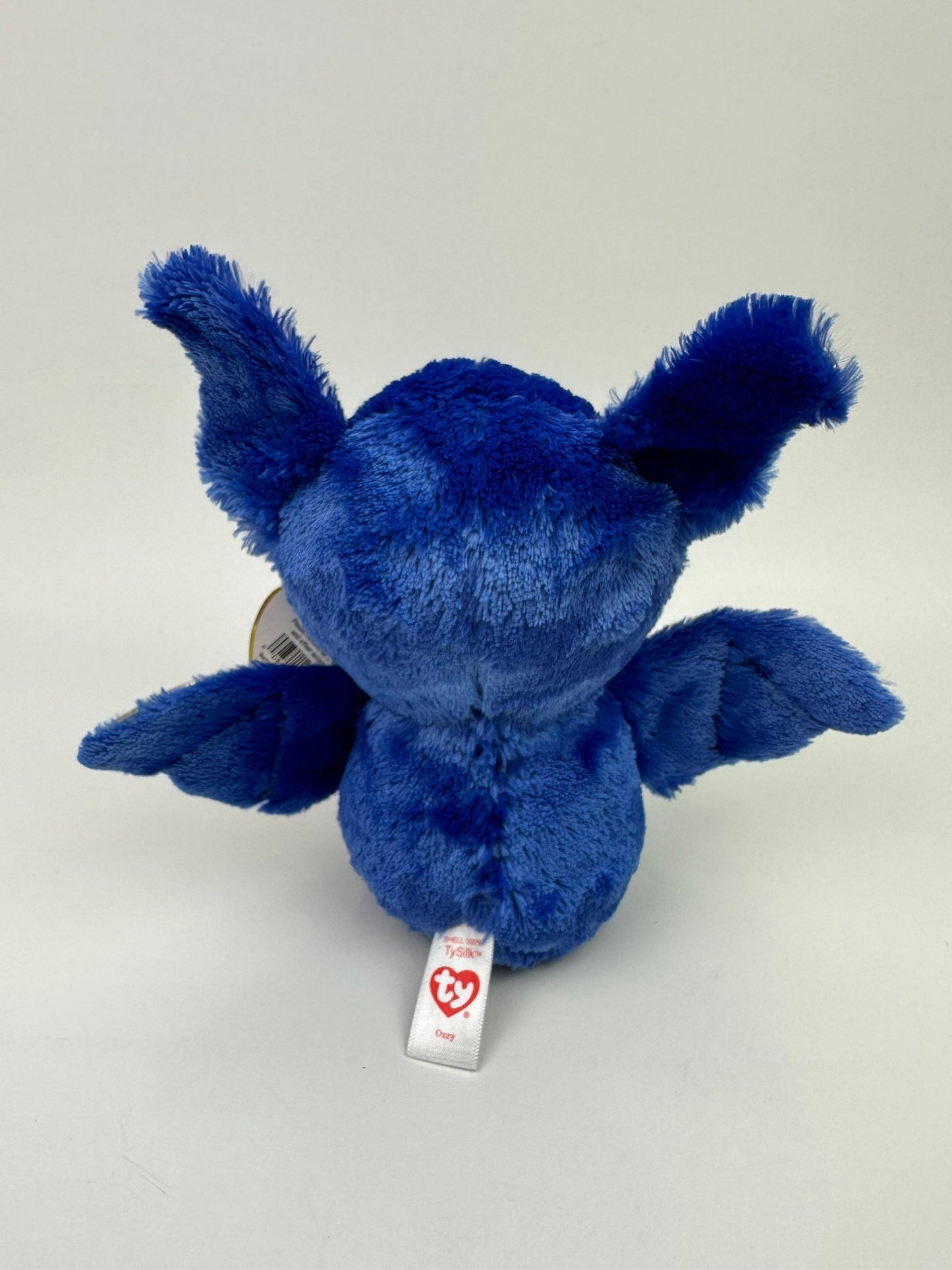 Ty Beanie Boo “Ozzy” the Blue Bat with Gold Wings, Eyes, and Ears (6 inch)