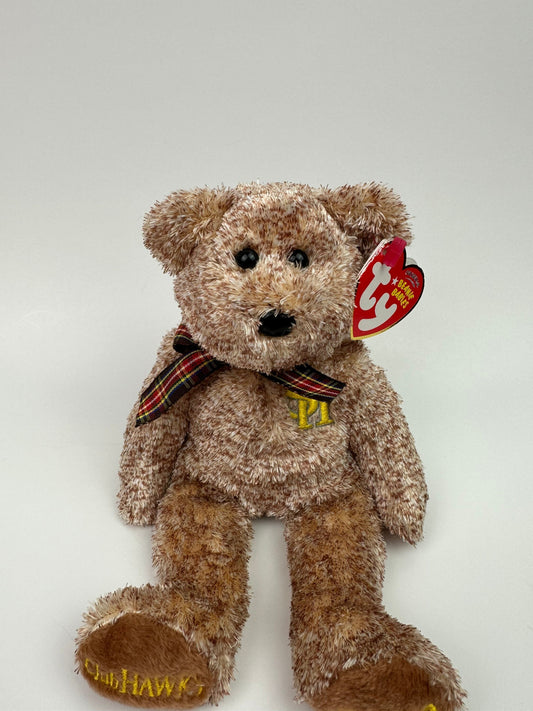 Ty Beanie Baby “White” the Softbank Club Hawks Bear - Japan Exclusive Non Mint Hang Tag! *Rare* (8.5 inch)