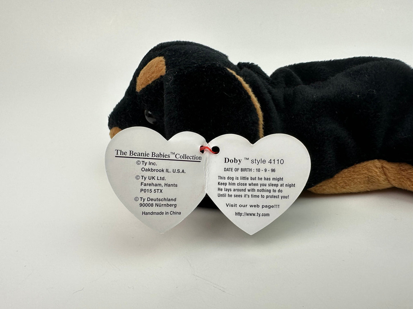 Ty Beanie Baby “Doby” the Doberman Dog  (8 inch)