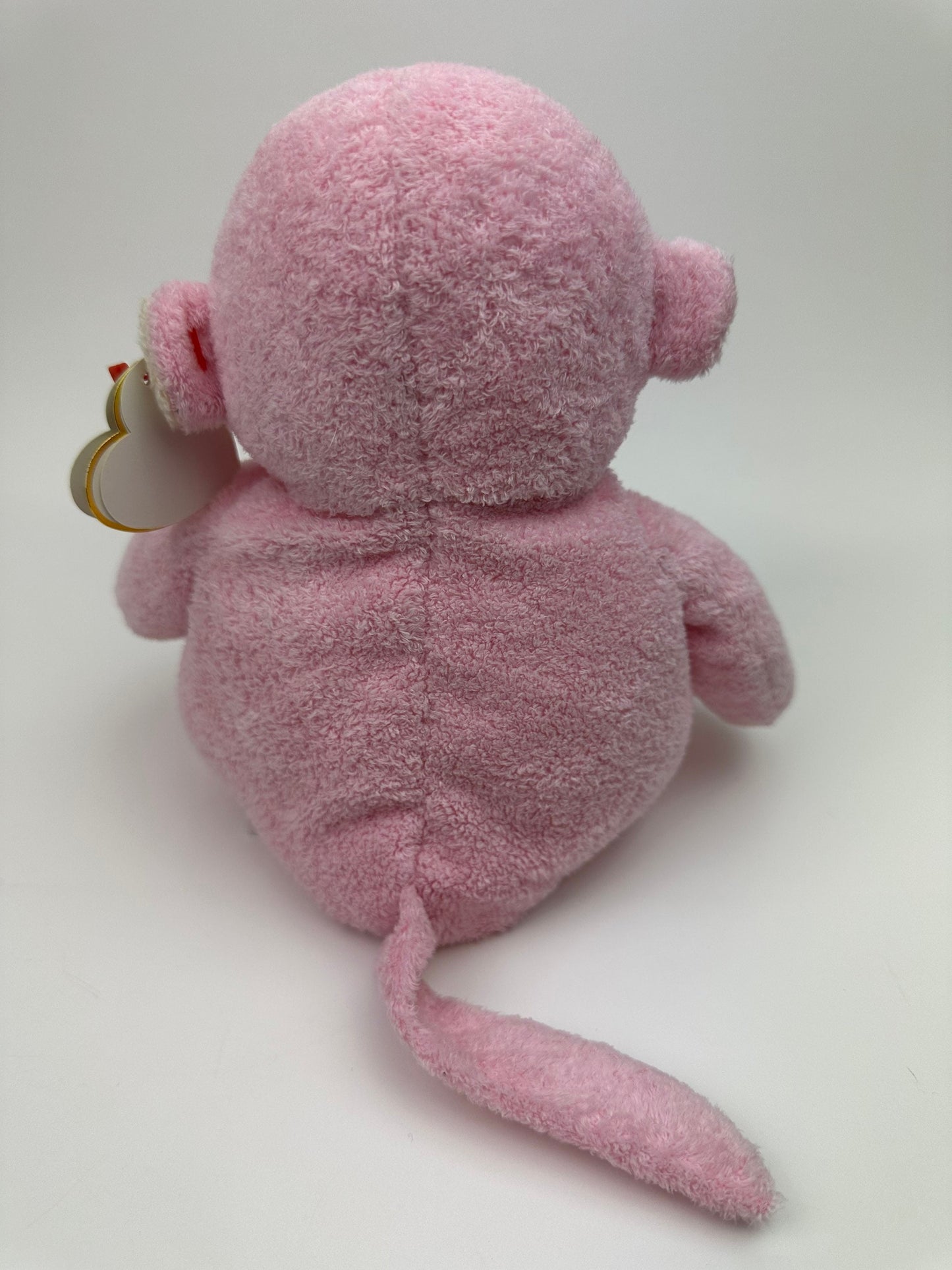 Ty Pluffies Collection “Baby Dangles” the Monkey  - Love to Baby, Pink Version! *Extremely Rare* (10 inch)