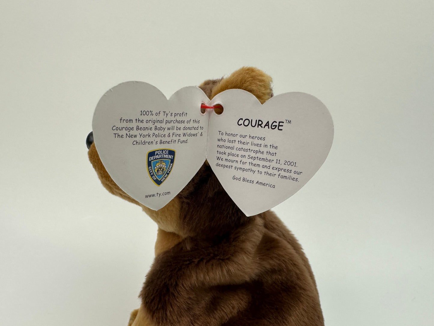 Ty Beanie Baby “Courage” the German Shepard - In honour of those who lost their lives in 9-11 (6 inch)