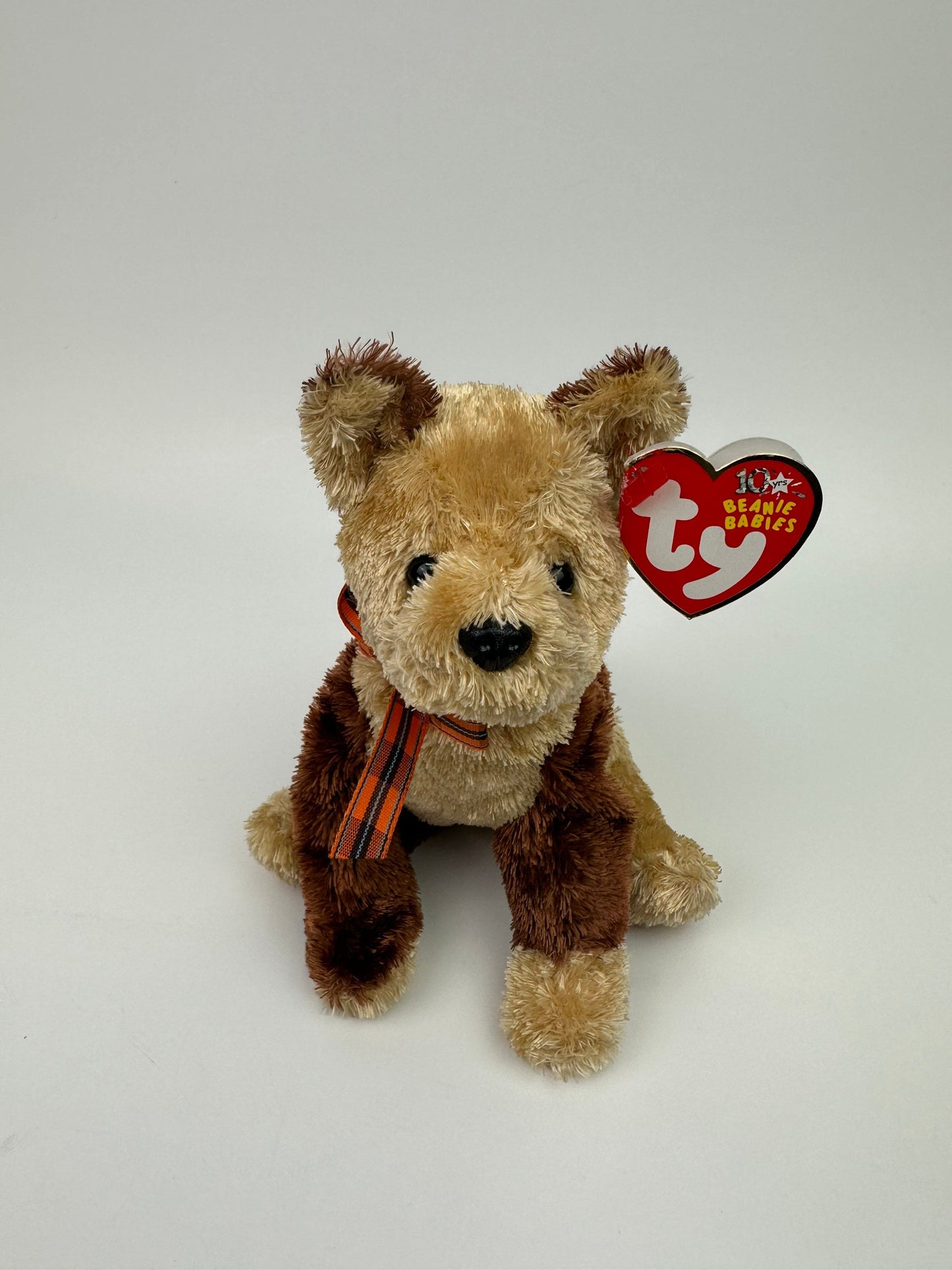 Ty Beanie Baby “Fidget” the Dog with plaid scarf! (5.5 inch)