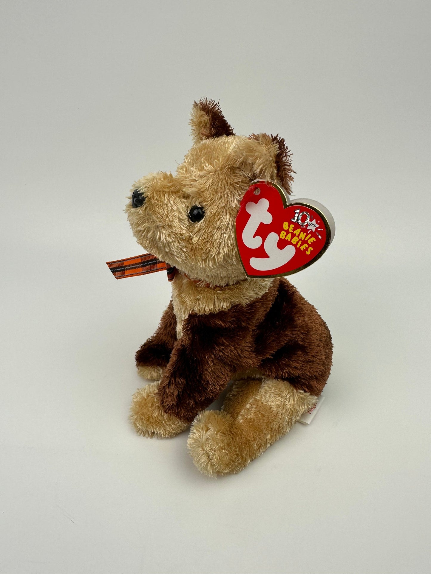 Ty Beanie Baby “Fidget” the Dog with plaid scarf! (5.5 inch)