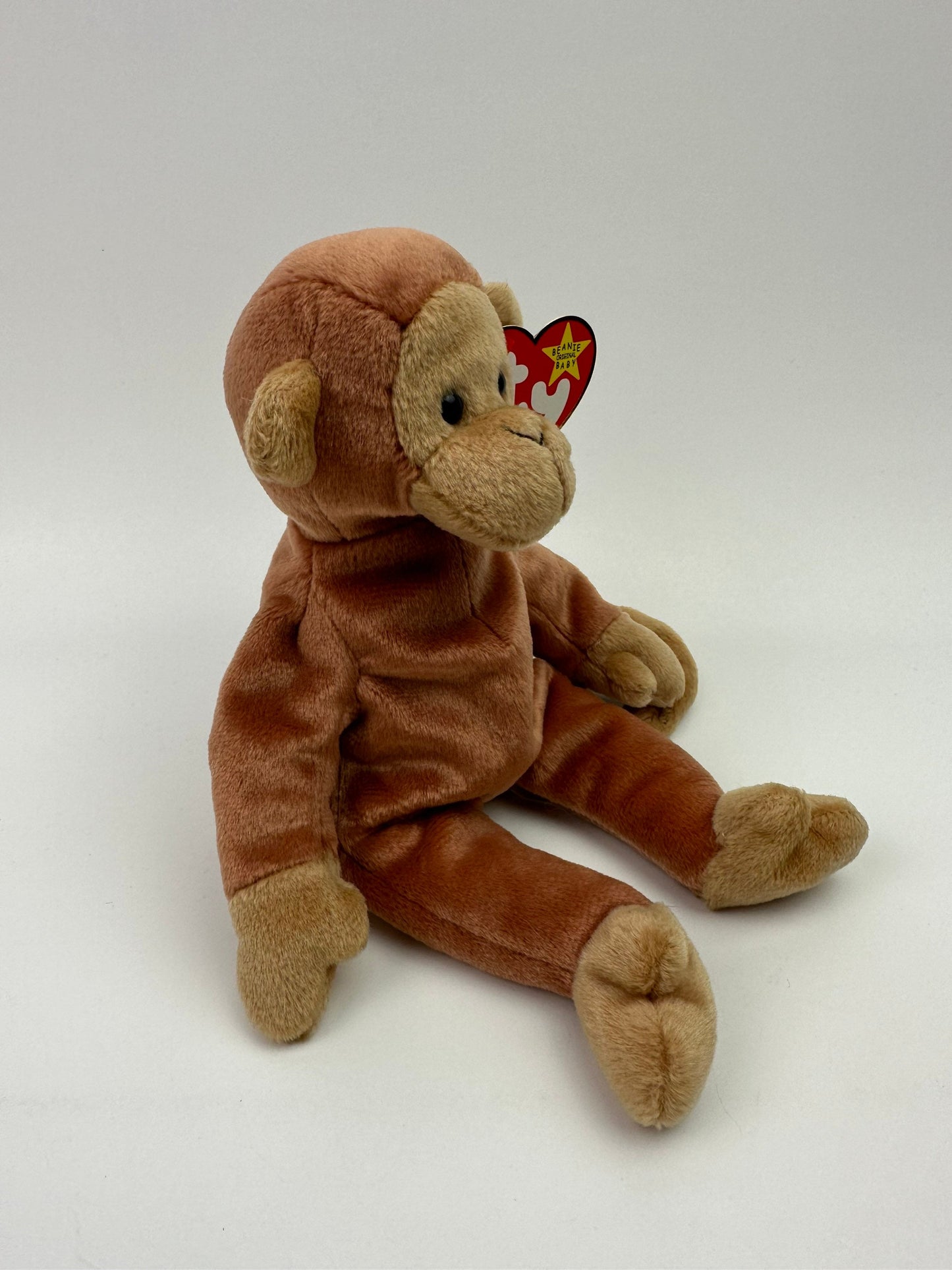 Ty Beanie Baby “Bongo” the Adorable Monkey with Tan Tail - Classic 90s Beanie (8.5 inch)