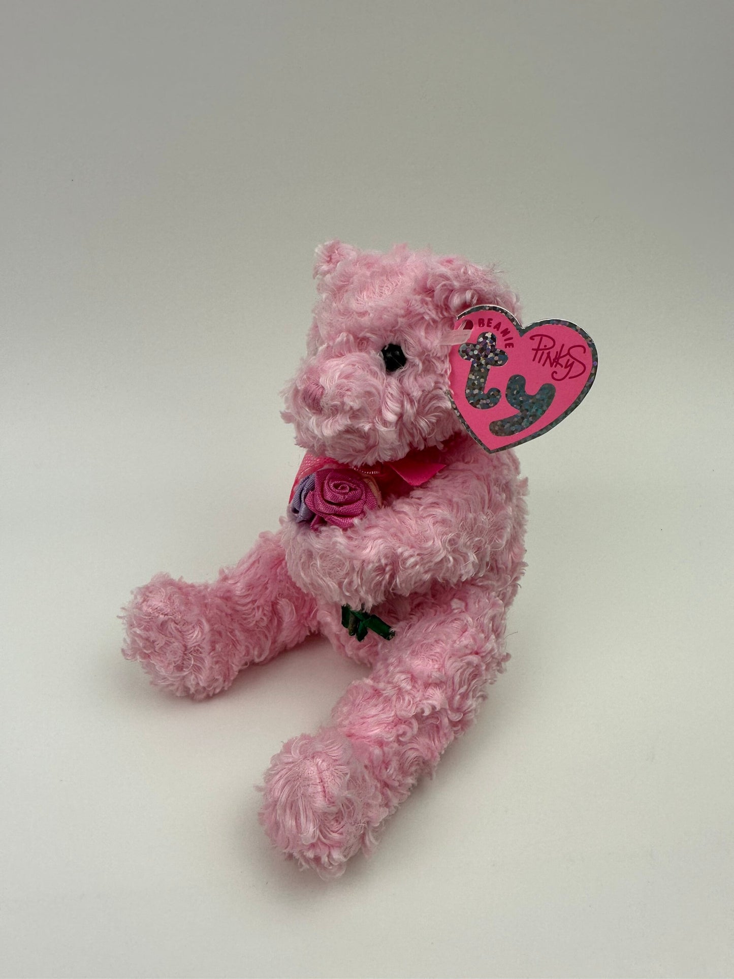 Ty Beanie Baby “Radiance” the Pink Bear Holding Flowers (7 inch)